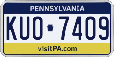 PA license plate KUO7409