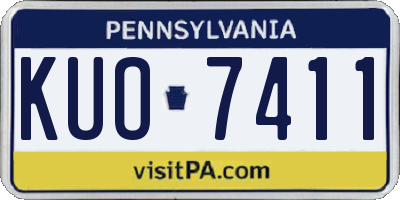 PA license plate KUO7411