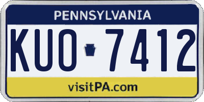 PA license plate KUO7412