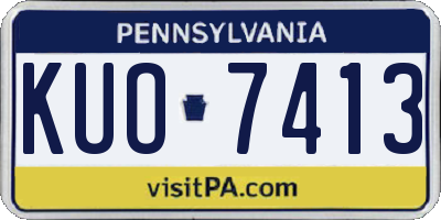 PA license plate KUO7413