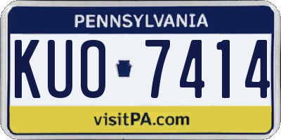 PA license plate KUO7414