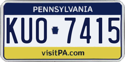 PA license plate KUO7415