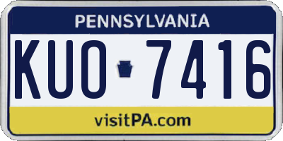 PA license plate KUO7416