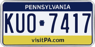 PA license plate KUO7417