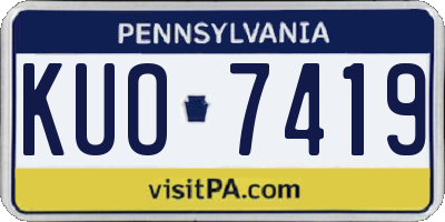 PA license plate KUO7419