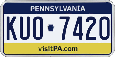 PA license plate KUO7420