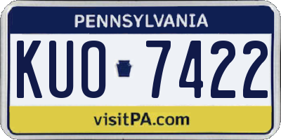 PA license plate KUO7422