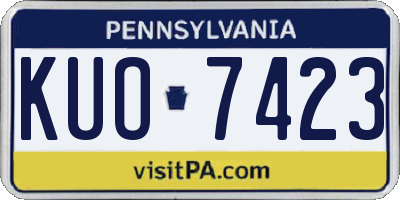 PA license plate KUO7423