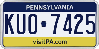 PA license plate KUO7425