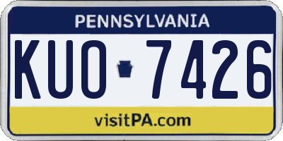 PA license plate KUO7426