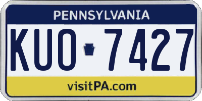 PA license plate KUO7427
