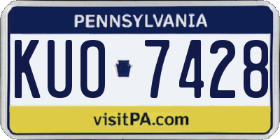 PA license plate KUO7428