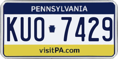PA license plate KUO7429