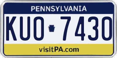 PA license plate KUO7430