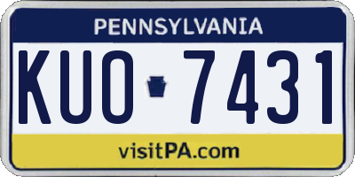 PA license plate KUO7431