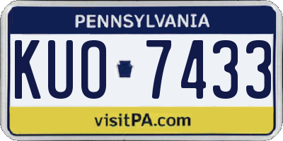 PA license plate KUO7433