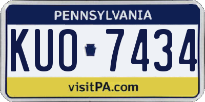 PA license plate KUO7434
