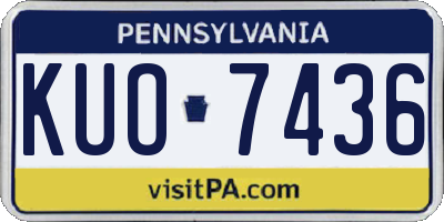 PA license plate KUO7436