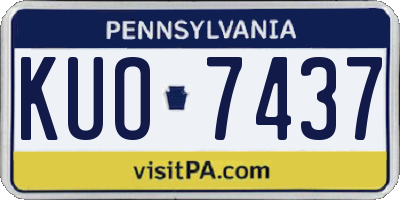 PA license plate KUO7437
