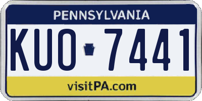 PA license plate KUO7441