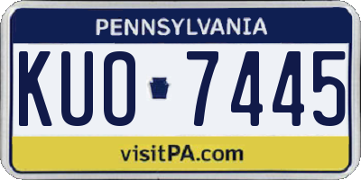 PA license plate KUO7445