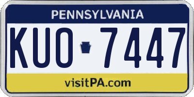 PA license plate KUO7447