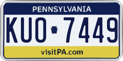 PA license plate KUO7449