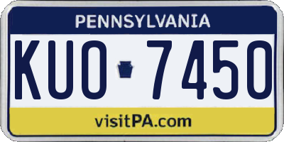 PA license plate KUO7450