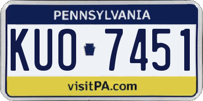 PA license plate KUO7451