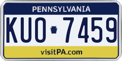 PA license plate KUO7459