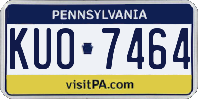 PA license plate KUO7464