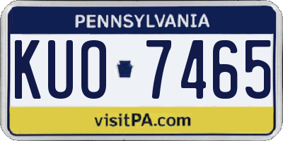 PA license plate KUO7465