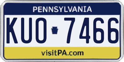 PA license plate KUO7466