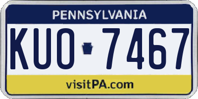 PA license plate KUO7467