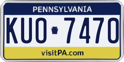 PA license plate KUO7470