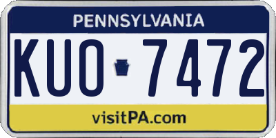 PA license plate KUO7472