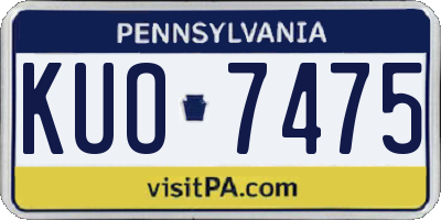 PA license plate KUO7475