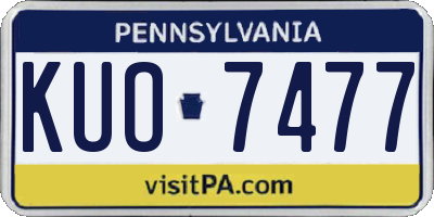 PA license plate KUO7477
