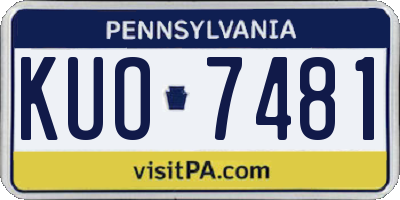 PA license plate KUO7481