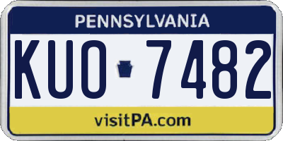 PA license plate KUO7482