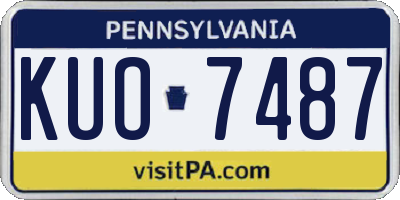 PA license plate KUO7487