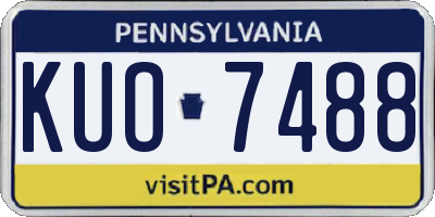PA license plate KUO7488