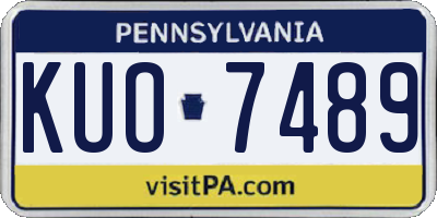PA license plate KUO7489