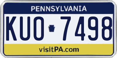 PA license plate KUO7498