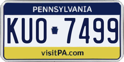 PA license plate KUO7499
