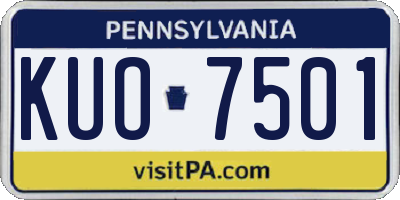 PA license plate KUO7501