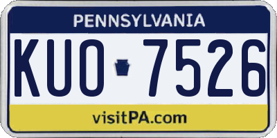 PA license plate KUO7526