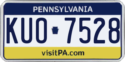 PA license plate KUO7528