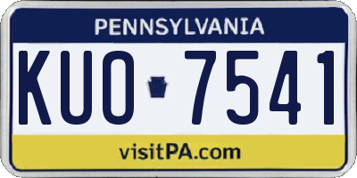 PA license plate KUO7541