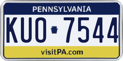 PA license plate KUO7544